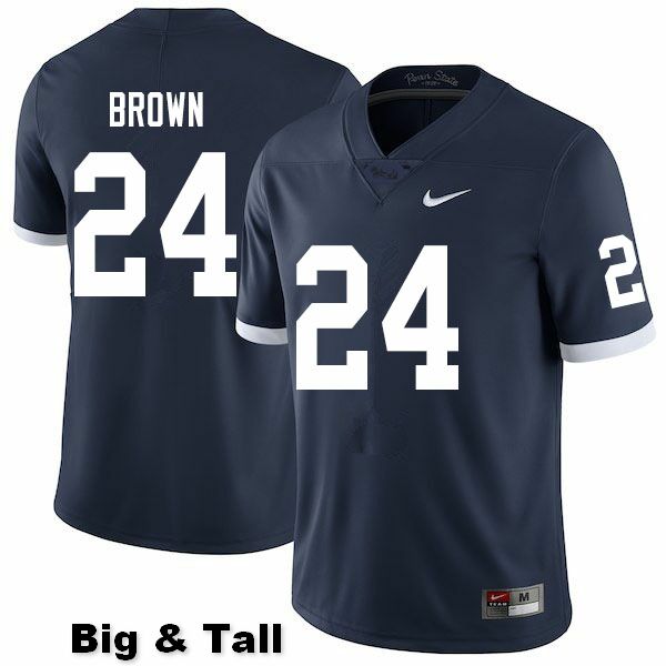 NCAA Nike Men's Penn State Nittany Lions DJ Brown #24 College Football Authentic Throwback Big & Tall Navy Stitched Jersey WAX7598WD
